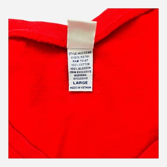 Kavio! casual Coca Cola top T-shirt graphics design Women's Large Red V-Neck - Picture 9 of 14